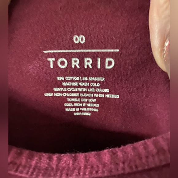 Torrid Maroon Spaghetti Strap Tank Cami Size 00 - Picture 1 of 3